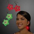 60 Day - Green & Red Christmas Star Flashing Earrings